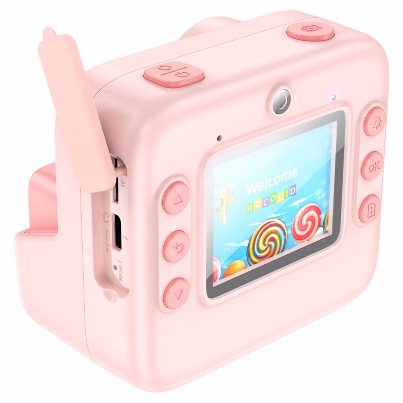 Appareil photo enfant Hoco DV200 couleur rose avec impression instantanée en Algérie