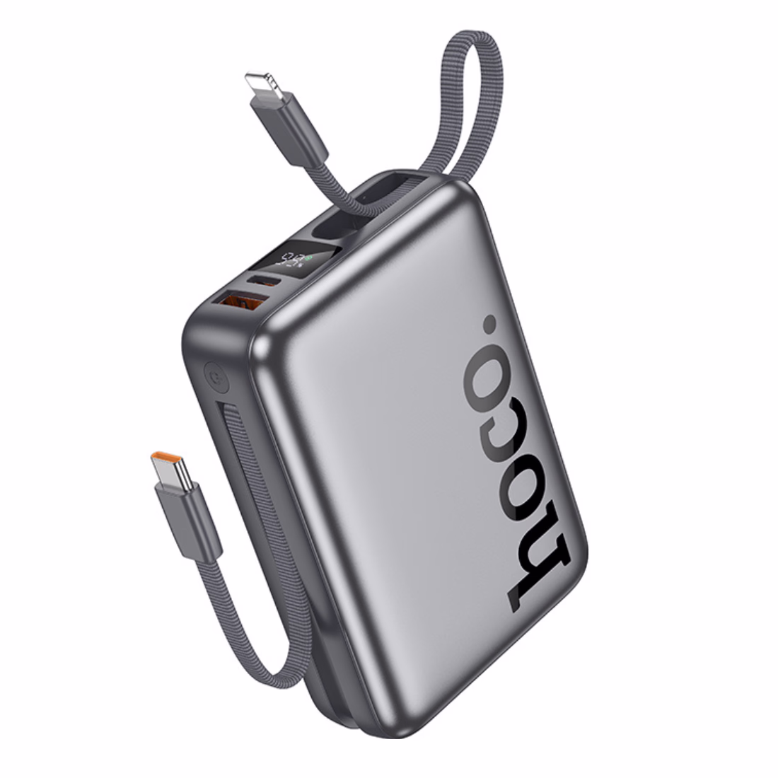 HOCO DZ Q39 Eminente – Power Bank 20000mAh, Charge Rapide 22.5W et Écran LED Power Bank HOCO Q39 Eminente 20000mAh – Charge Rapide 22.5W + PD20W avec câbles intégrés et écran LED