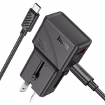 HOCO AC 24 - chargeur voyage duel ports  PD25W+QC3.0 Set (C toIP) / (C to C ), mini black – Image 4
