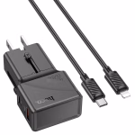 HOCO AC 24 - chargeur voyage duel ports  PD25W+QC3.0 Set (C toIP) / (C to C ), mini black – Image 5