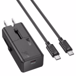 HOCO AC 25 -chargeur voyage single port PD 30 W (C to C)/(C to IP,mini )(EU/UK/CA) black – Image 2