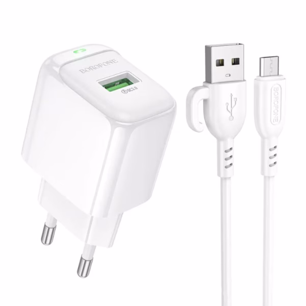 BOROFONE BAS42A - chargeur mural rapide QC3.0 single port (type-C) -version europene