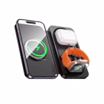 HOCO CQ13 - station de charge sans fil voyage pliable ( 15W+5W+2,5W) - compact dans les bagages – Image 7