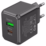 HOCO CS14A - chargeur rapide ocean duel ports PD 20W+QC3.0 (Type-C to Type-C) /(Type-C to Type-IP) - version europeene black – Image 6