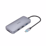 HOCO HHB32 - Convertisseur multifonction 8 en 1 Season Type-C Gris métal – Image 3