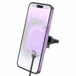 HOCO HW17 - Support de voiture magnétique sans fil à chargement rapide  Crystal (sortie d'air) – Image 2