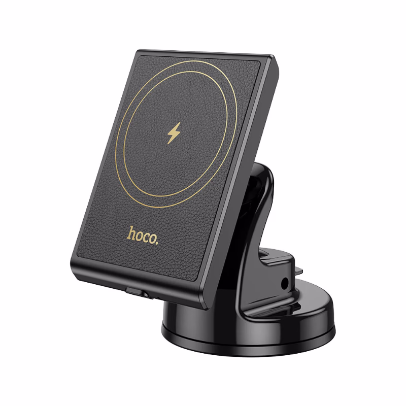 HOCO Algérie DZ - HW20 Precious magnetic wireless fast charging car holder(center console) black (2) HOCO HW20 - Support de voiture magnétique sans fil à chargement rapide Precious (console centrale) – Image 1