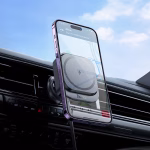 HOCO HW23 - Support de voiture magnétique rétractable sans fil  Might (sortie d'air) – Image 7