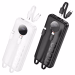 power bank HOCO J132 Sabio blanc et noir avec écran digital et câbles Algérie
