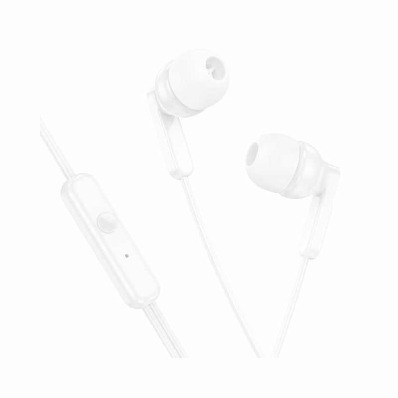 HOCO Algérie DZ - M121 Bright universal earphones with microphone white (2) HOCO M121 -ecouteurs fillaire universels Bright avec microphone – Image 1