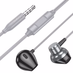 HOCO M125 - Écouteurs fillaire universels intelligents en métal  avec microphone gris métal – Image 3