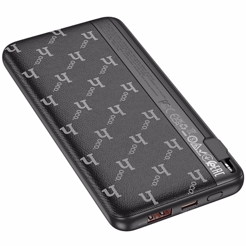 HOCO Algérie DZ - Q29 Nobility 22.5W+PD20W fully compatible power bank with cable(iP)(10000mAh) black (3) HOCO Q29 - Batterie externe Nobility 22,5 W + PD20 W (10 000 mAh) - entièrement compatible avec câble (Type-C)/(Type-IP) – Image 1