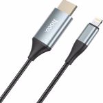 HOCO UA15 - Câble haute définition à l'écran  pour Lightning vers HDMI Gris métal – Image 6