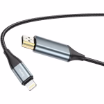 HOCO UA15 - Câble haute définition à l'écran  pour Lightning vers HDMI Gris métal – Image 3
