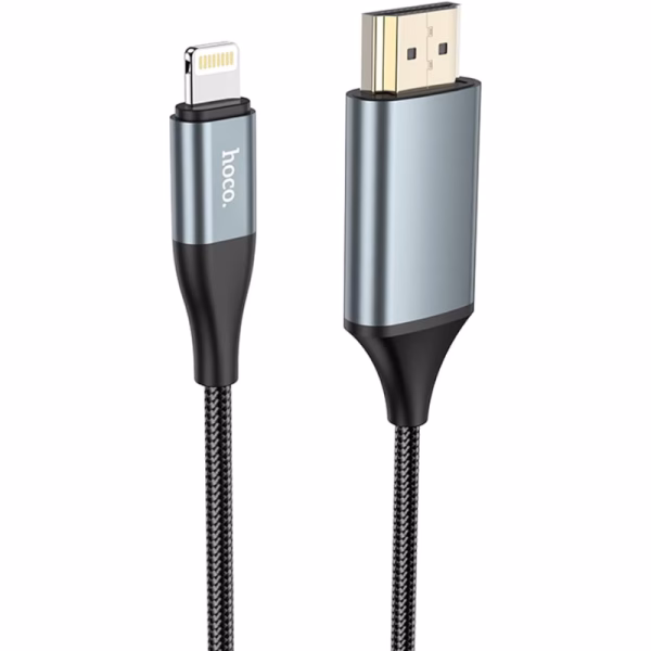 HOCO UA15 - Câble haute définition à l'écran  pour Lightning vers HDMI Gris métal