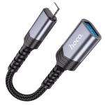 HOCO UA24 - Convertisseur  iP mâle vers USB femelle 2.0 Gris métal