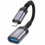 HOCO UA24 - Convertisseur  iP mâle vers USB femelle 2.0 Gris métal – Image 3