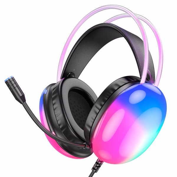 HOCO W 109 PLUS - Casque gaming LUMINEUX RGB, Rich USB 7.1 Black