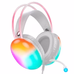 HOCO W109 Rich, casque filaire de jeu  effet d'éclairage RVB au niveau des écouteurs et du serre-tête, cache-oreilles en cuir – Image 4