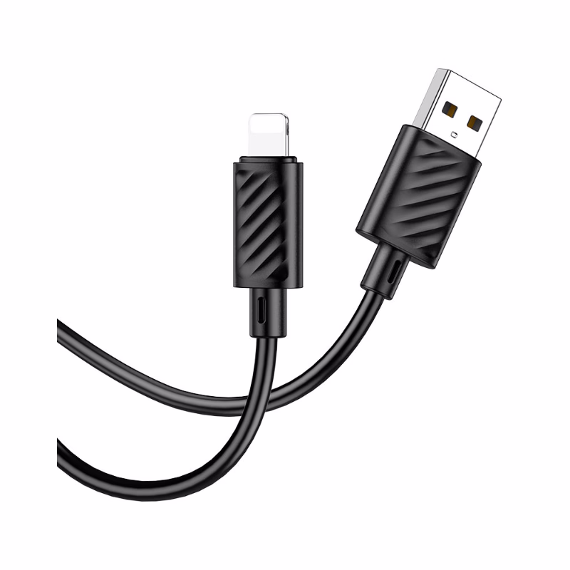 HOCO Algérie DZ - X88 Gratified charging data cable for iP black (4) HOCO X88 -Câble data et charge Gratified pour / Type-C / Micro et pour Iphone – Image 1