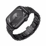 HOCO iWATCH WA32 - Grand series five-bead steel strap(42/44/45/49mm) black - Bracelet élégant pour smartwatch avec une finition de haute qualité , fermoir papillon en acier inoxydable