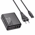 HOCO C133A Earl – Chargeur mural 6 ports PD 75W (3* USB-C + 3* USB-A) (Version EU) - Puissance professionnelle, design élégant – Image 2
