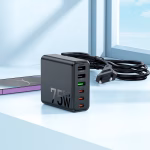 HOCO C133A Earl – Chargeur mural 6 ports PD 75W (3* USB-C + 3* USB-A) (Version EU) - Puissance professionnelle, design élégant – Image 6