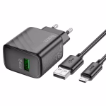 HOCO CS21A – Chargeur rapide USB to Micro Rich QC3.0 – Élégance et performance au prise européenne