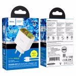 HOCO CS42A Smart PD 30W + QC3.0 charger set(C to iP)(EU) white  (version EU) - Puissance rapide, design intelligent – Image 4