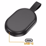 Vue diagonale du chargeur HOCO CW60 Whale Watch noir magnétique Algérie