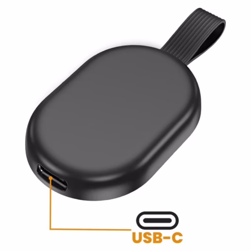 Vue diagonale du chargeur HOCO CW60 Whale Watch noir magnétique Algérie