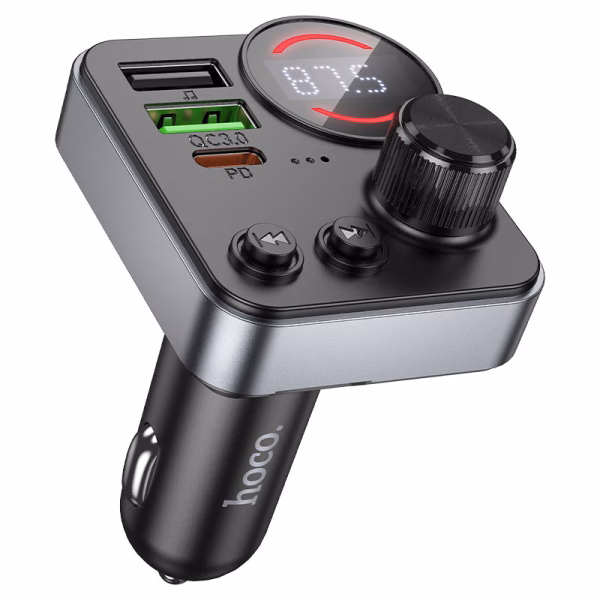 HOCO E86 Alegria – Transmetteur FM Bluetooth pour voiture 48W double port (PD30W + QC3.0) -  Énergie, élégance et connectivité sans compromis