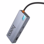 HOCO HB52 Wow – Hub multifonction 8-en-1 (HDTV + RJ45 + SD/TF + PD + Type-C 3.0 + USB 3.0×2) - Polyvalence, vitesse et élégance réunies – Image 2