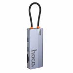 HOCO HB52 Wow – Hub multifonction 8-en-1 (HDTV + RJ45 + SD/TF + PD + Type-C 3.0 + USB 3.0×2) - Polyvalence, vitesse et élégance réunies – Image 4