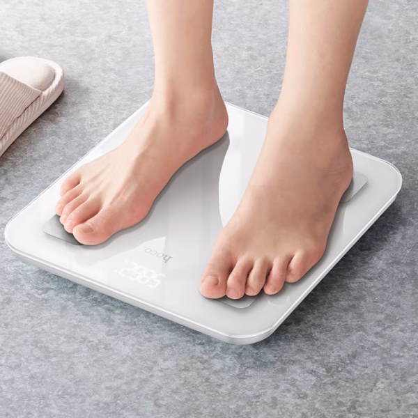 HOCO HI21 – Balance connectée intelligente d’analyse corporelle - Analyse complète de la composition corporelle : poids, masse graisseuse, IMC, hydratation, masse musculaire et bien plus encore