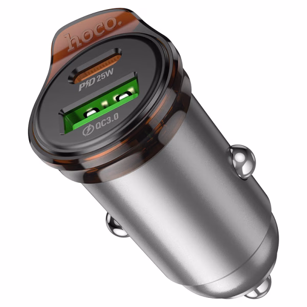 HOCO NZ16A Rigorous – Chargeur de voiture double port 43W PD25W + QC3.0 - Double puissance, design raffiné