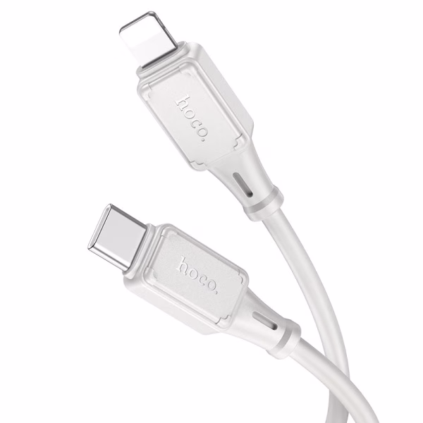 HOCO X101 – Assistant PD silicone charging data cable iP gray (1 mètre) - Chargement rapide , durabilité et efficacité au quotidien