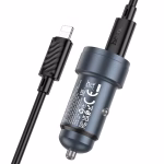 HOCO Z57 – Chargeur voiture rapide Glorious PD 30W avec câble (Type-C to iPhone) – Design compact, puissance maximale – Image 5